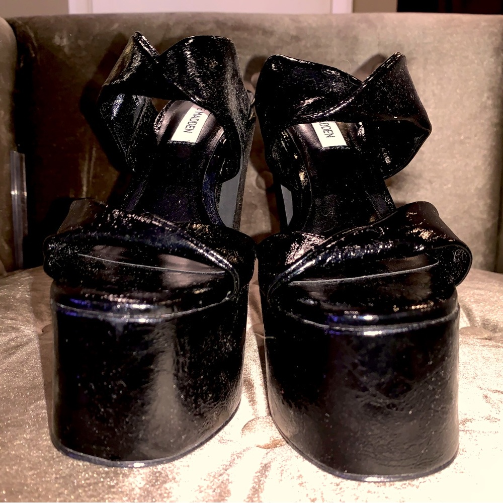 Diane Platform Patent Black Sandal